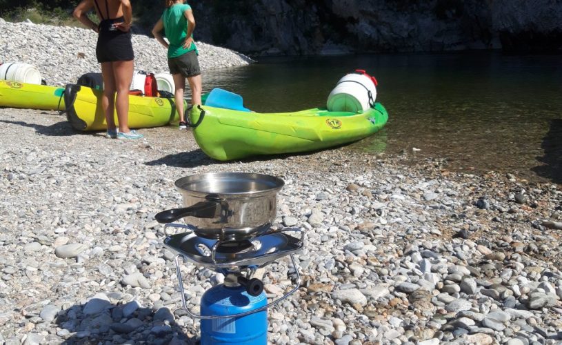 pause café bivouac descente de l’Ardèche en 2 jours