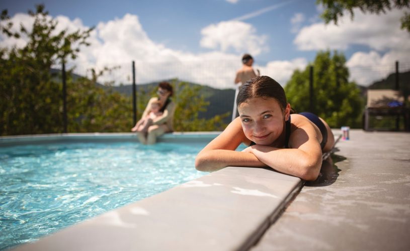 un moment à la piscine