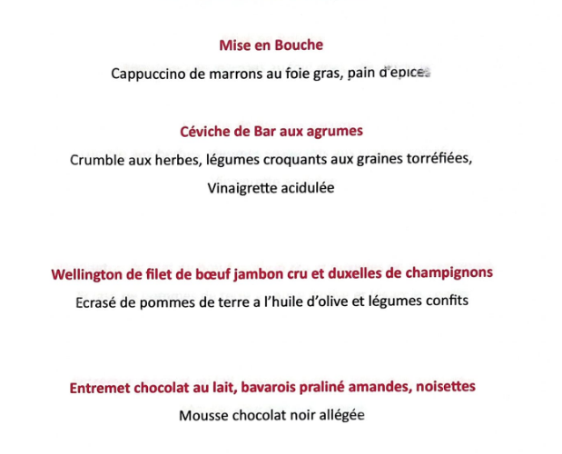 Menu de la Saint-Sylvestre à emporter du Chat qui pêche_Aubenas